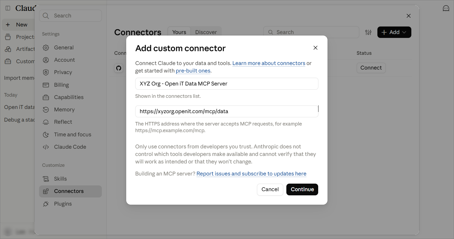 Configure MCP Server Connection