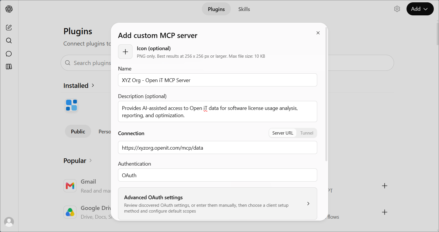 Configure MCP Server Connection