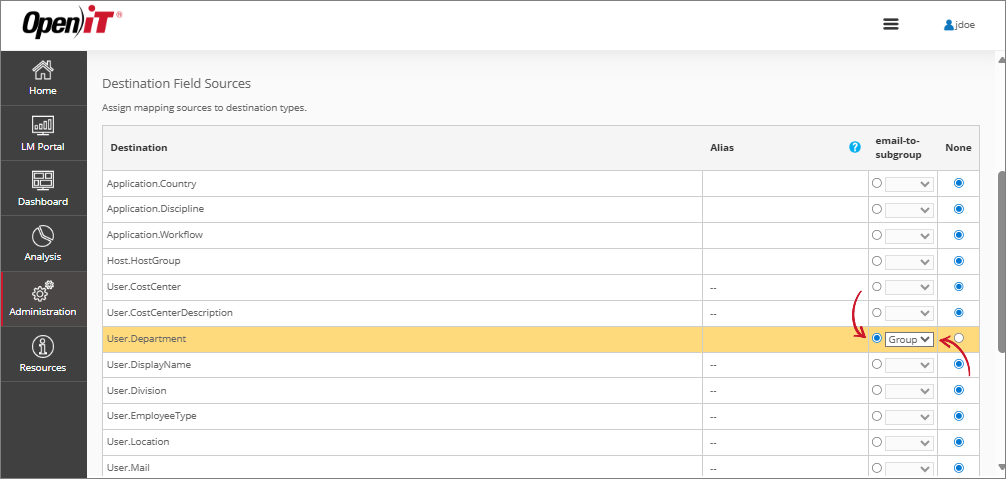 Assign Mapping Source