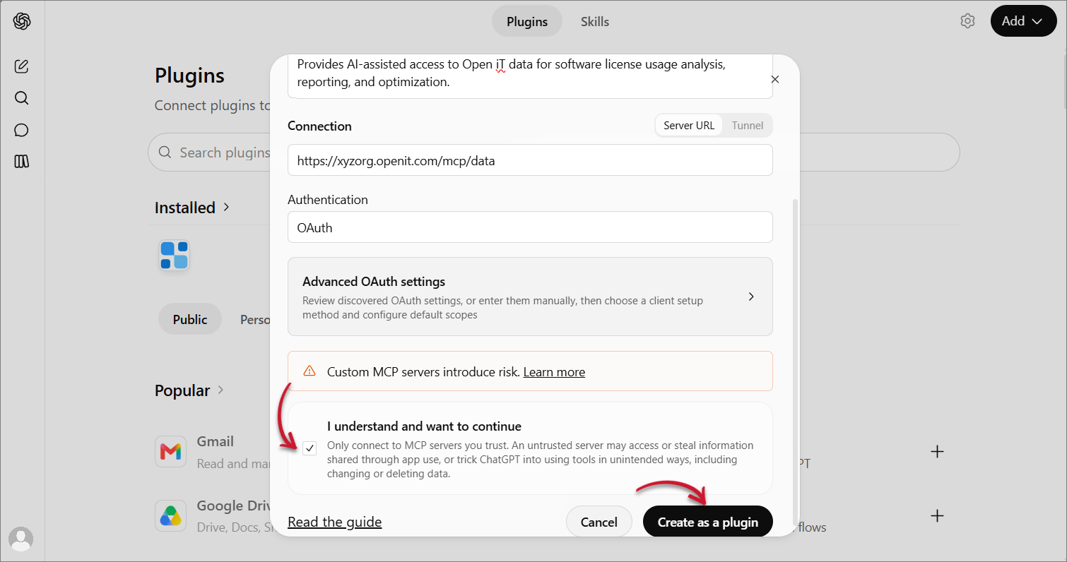 Configure MCP Server Connection