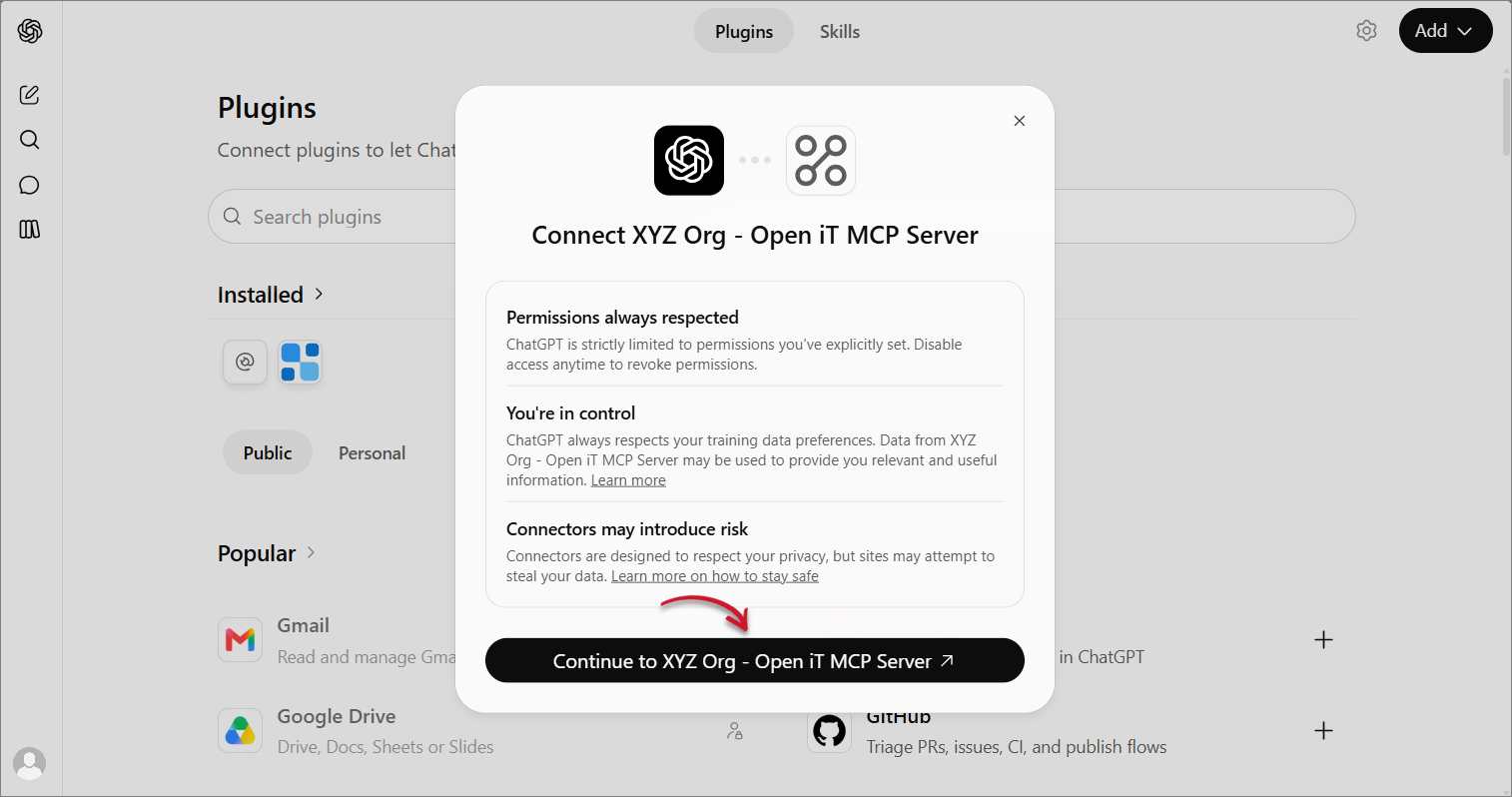 Configure MCP Server Connection