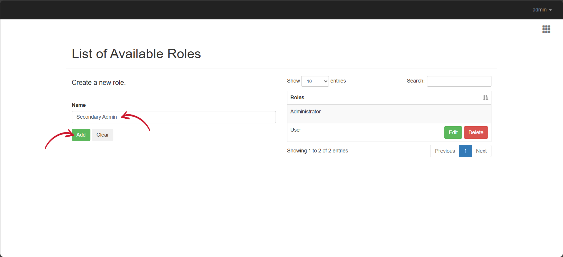 Adding a New Role