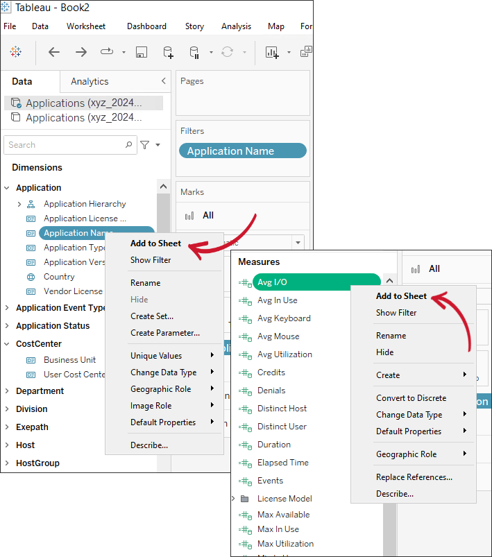 Adding data to the worksheet