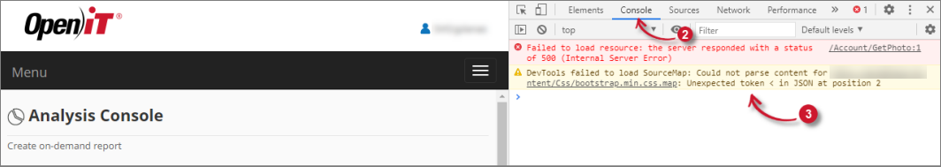 Check Web Browser Console Errors