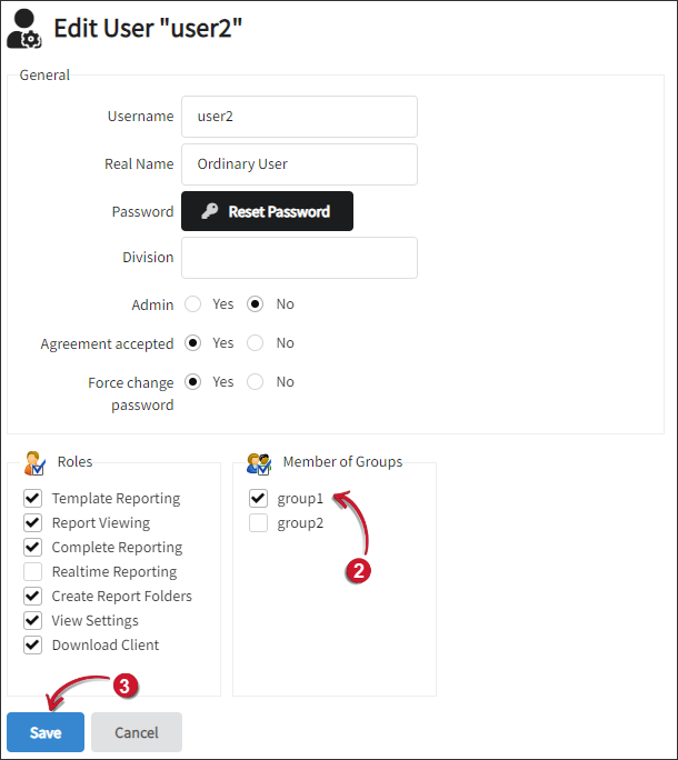 Assigning Groups to Users
