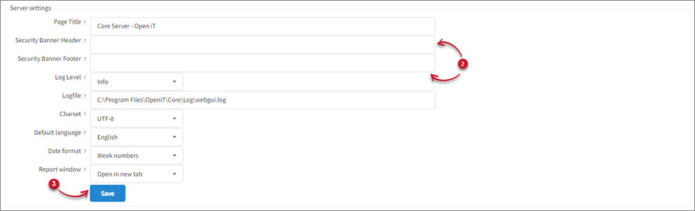 Changing the Security Banners
