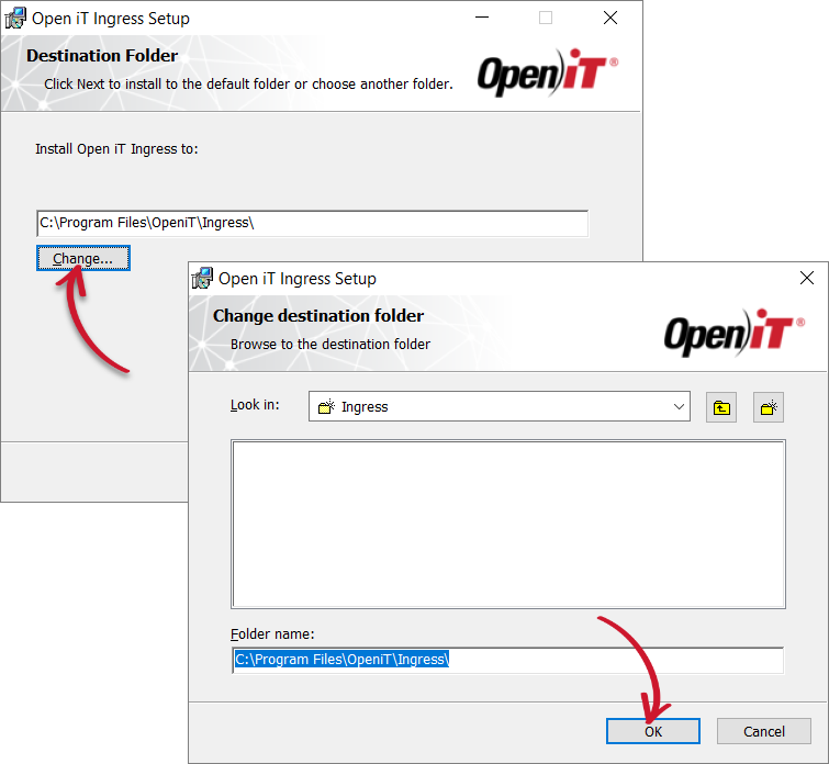 Changing the Destination Folder