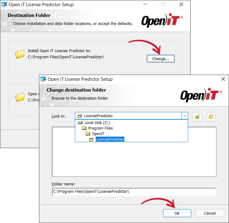 Changing the Installation Directories