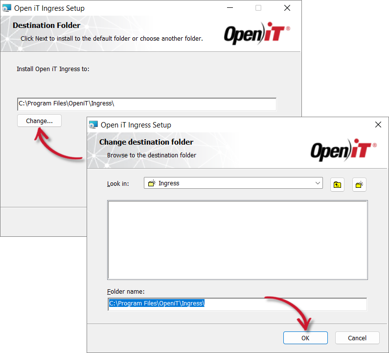 Changing the Destination Folder