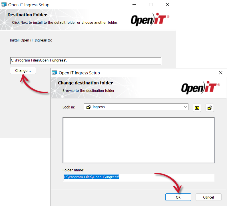 Changing the Destination Folder