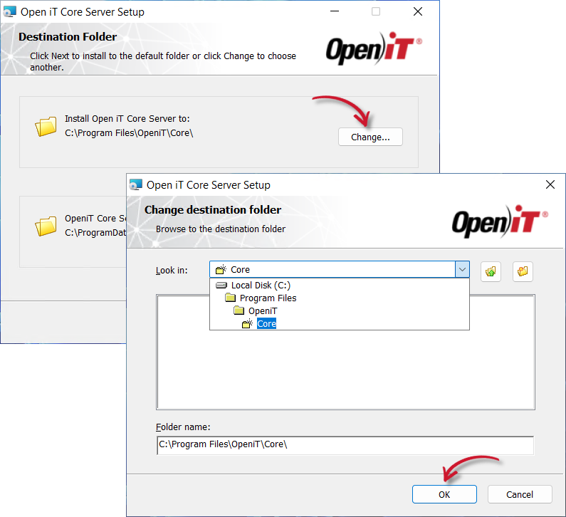 Destination Folder Configuration