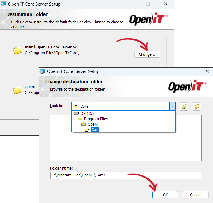 Changing the Installation Directories