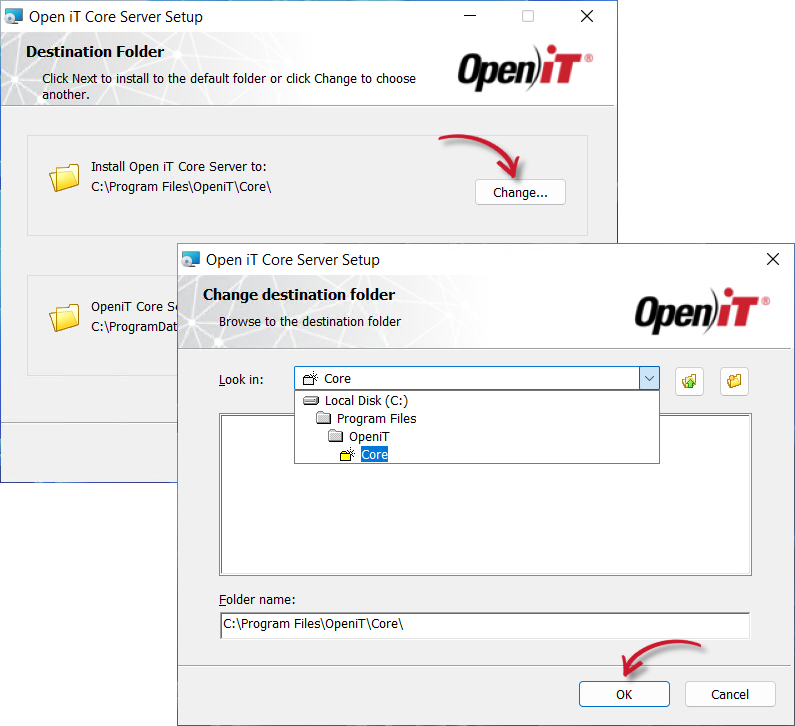 Destination Folder Configuration
