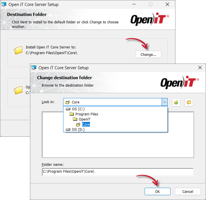 Changing the Installation Directories