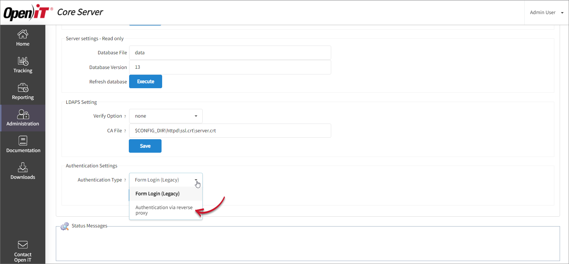 Change Authentication Type