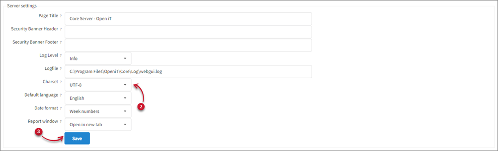 Specifying the GUI Charset
