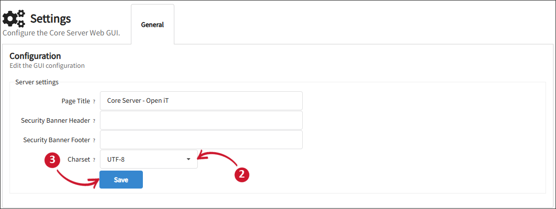 Specifying the GUI Charset