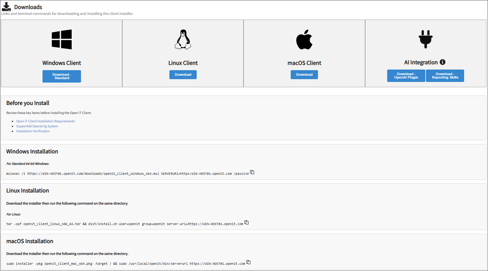 Downloads Page