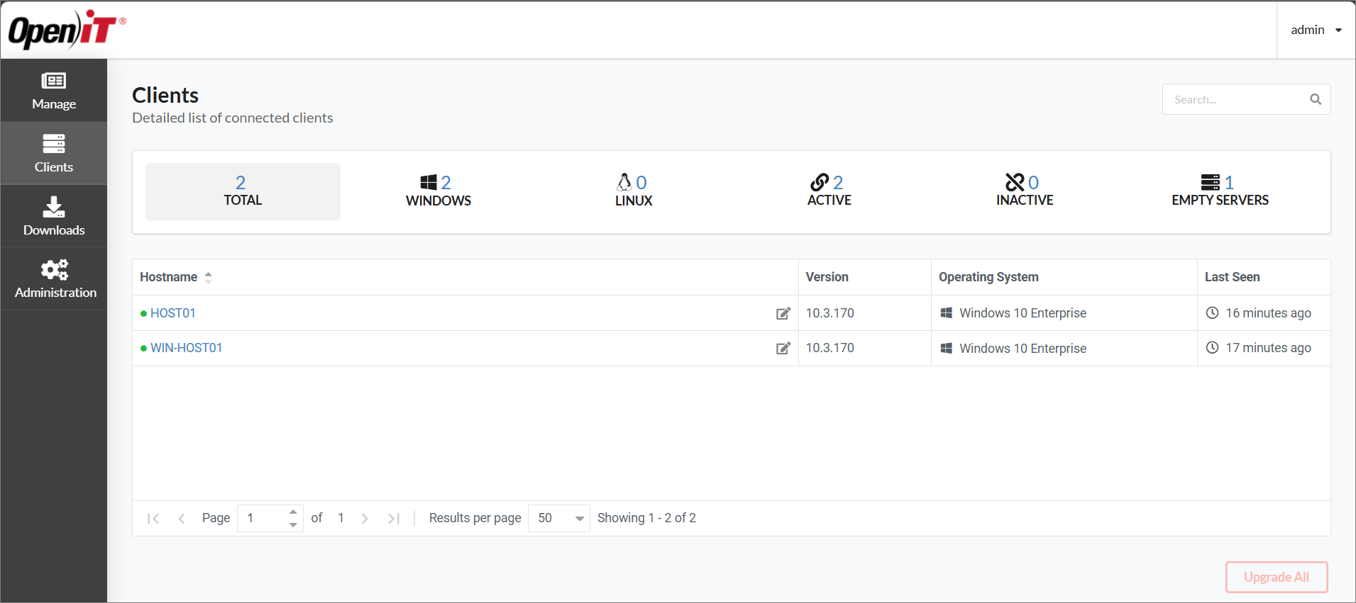 Clients Page