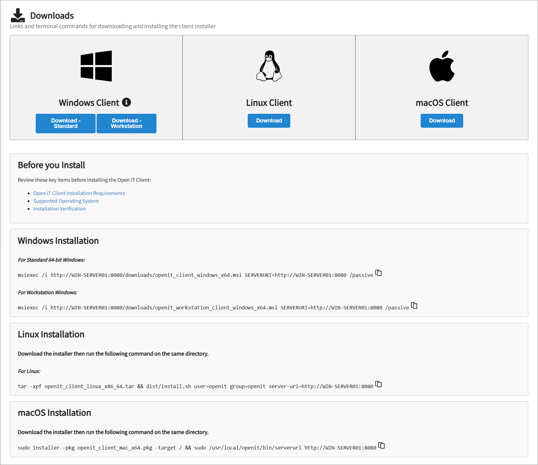 Downloads Page