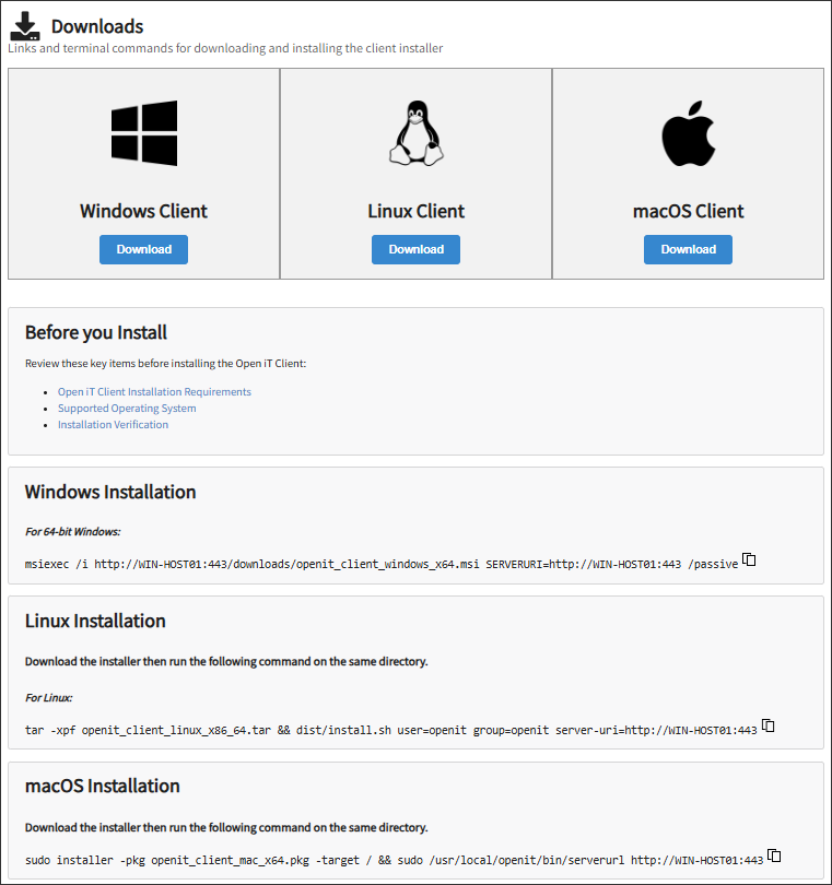 Downloads Page