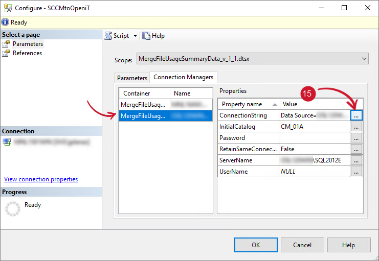  Configuring SSIS Package - SCCM ConnectionString