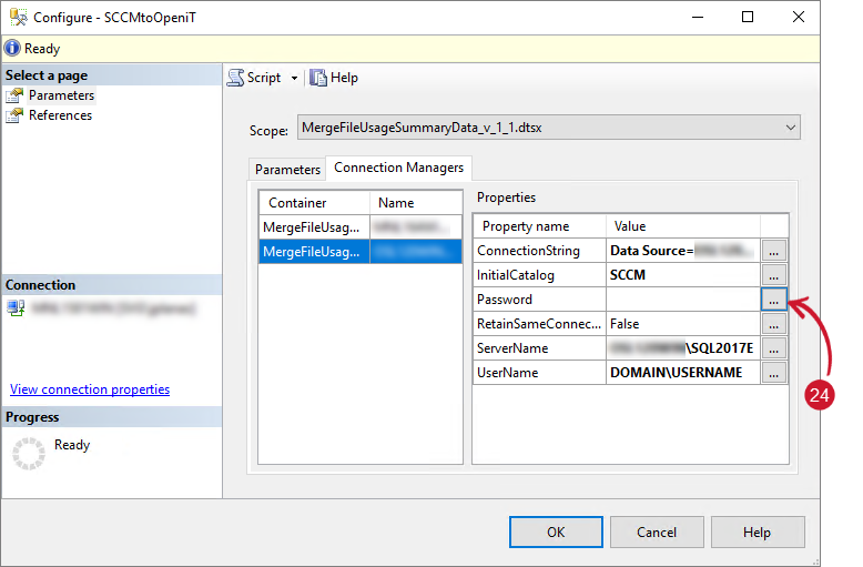  Configuring SSIS Package - SCCM Password