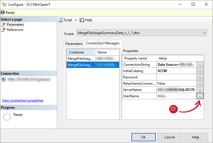 Configuring SSIS Package - SCCM User Name
