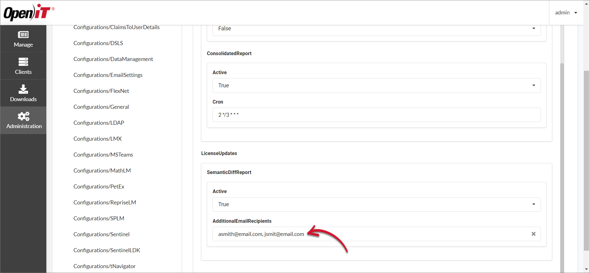 Configurations/Alerts: Additional Email Recipients