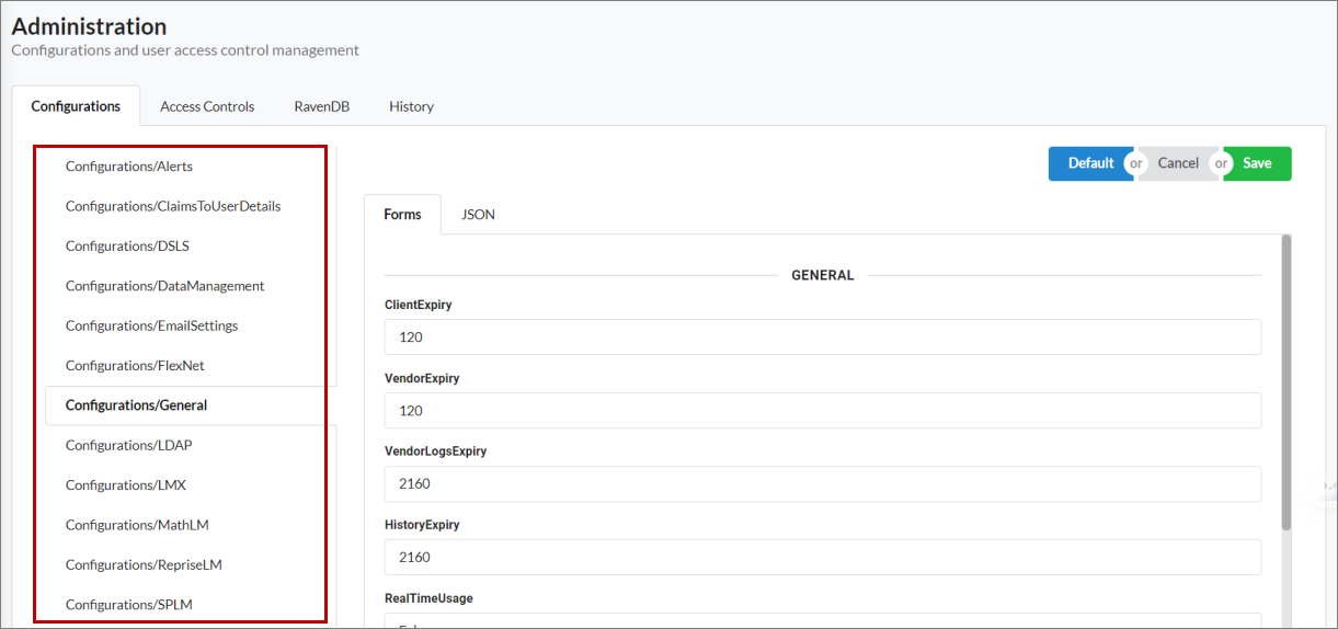 Configurations Tab