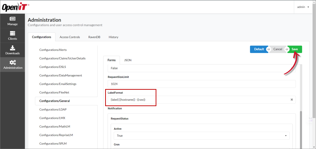Saving Configurations/General