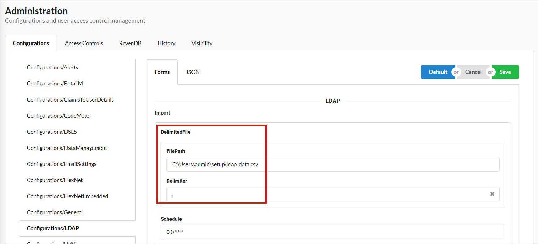 Saving Configurations/LDAP