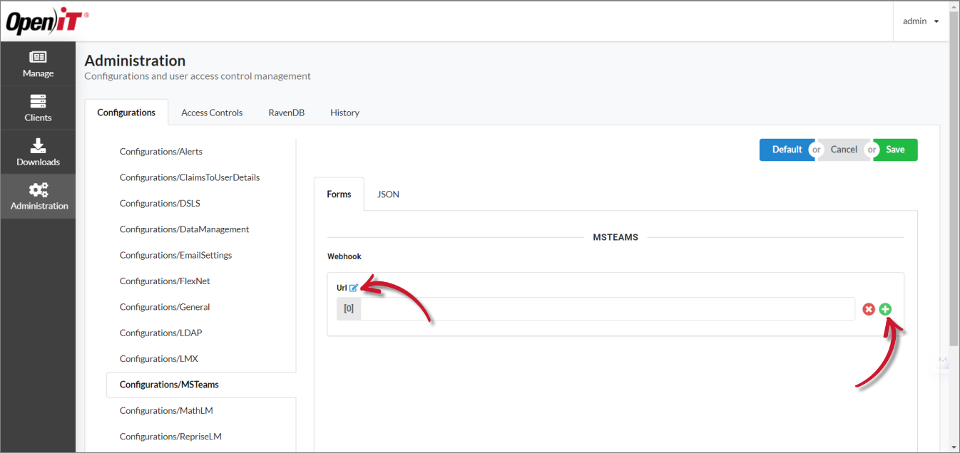 Configurations/MSTeams: Adding a New Webhook URL field