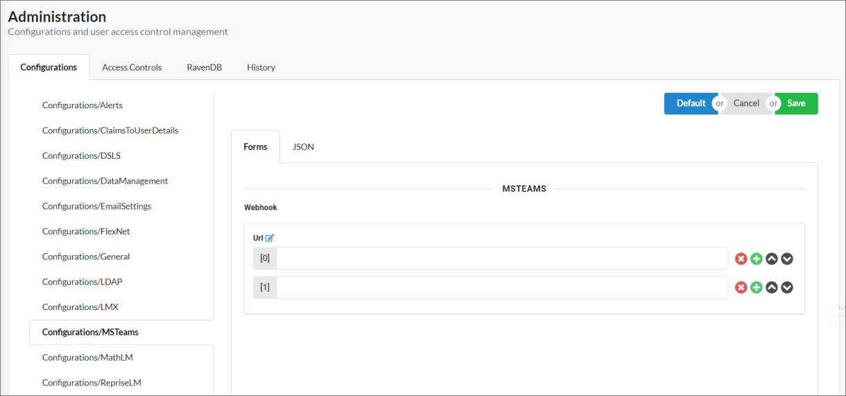 Configurations/MSTeams: Multiple Webhook URL fields