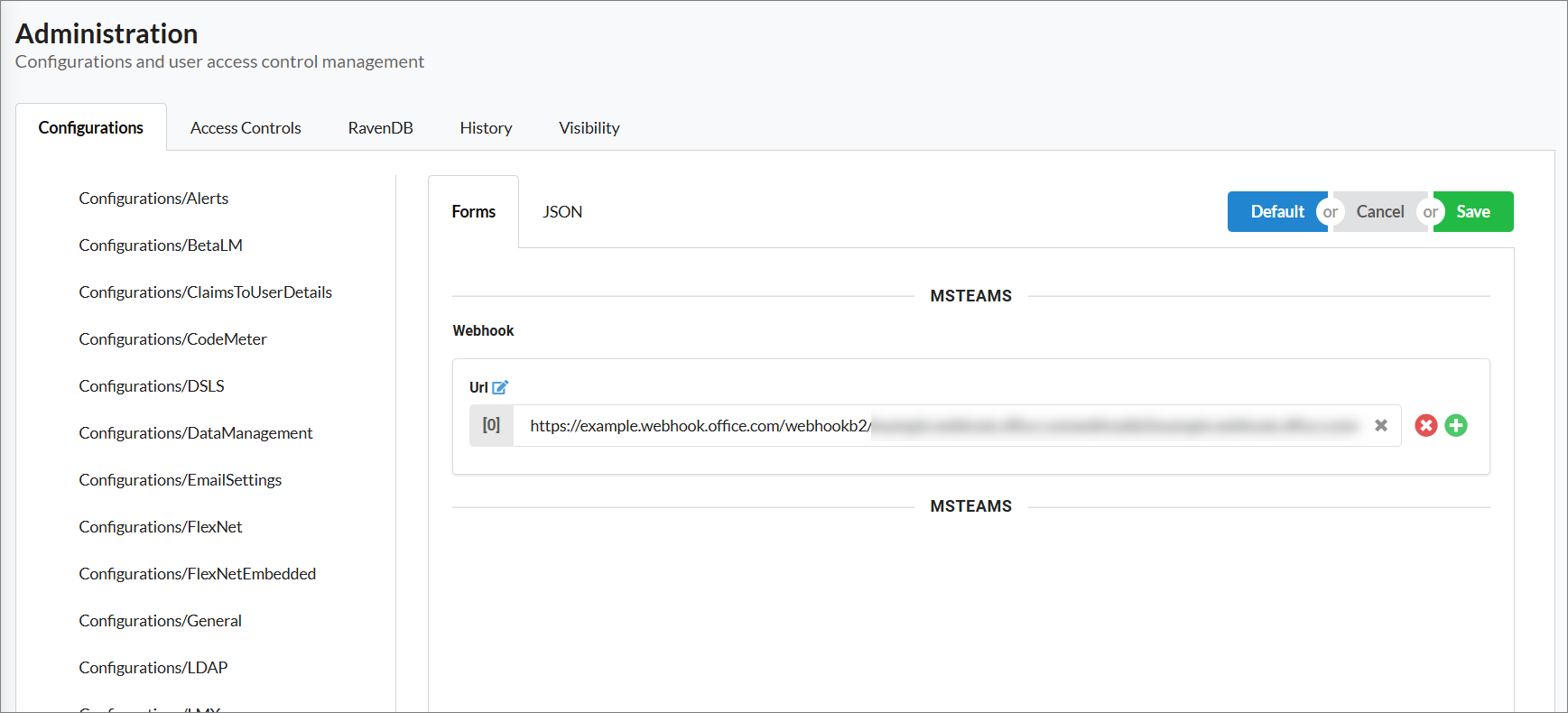Saving Configurations/MSTeams