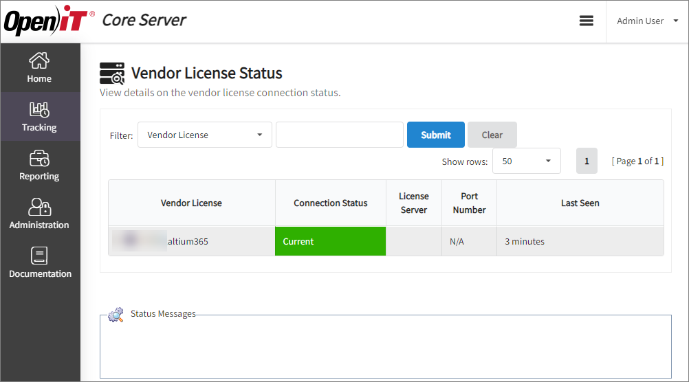 Vendor License Status Alerts and Notification