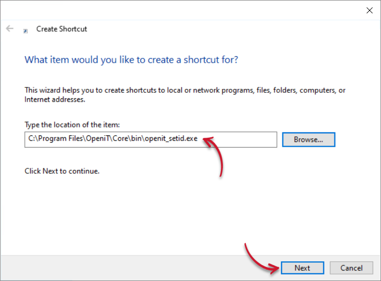 Specify openit_setid.exe Path