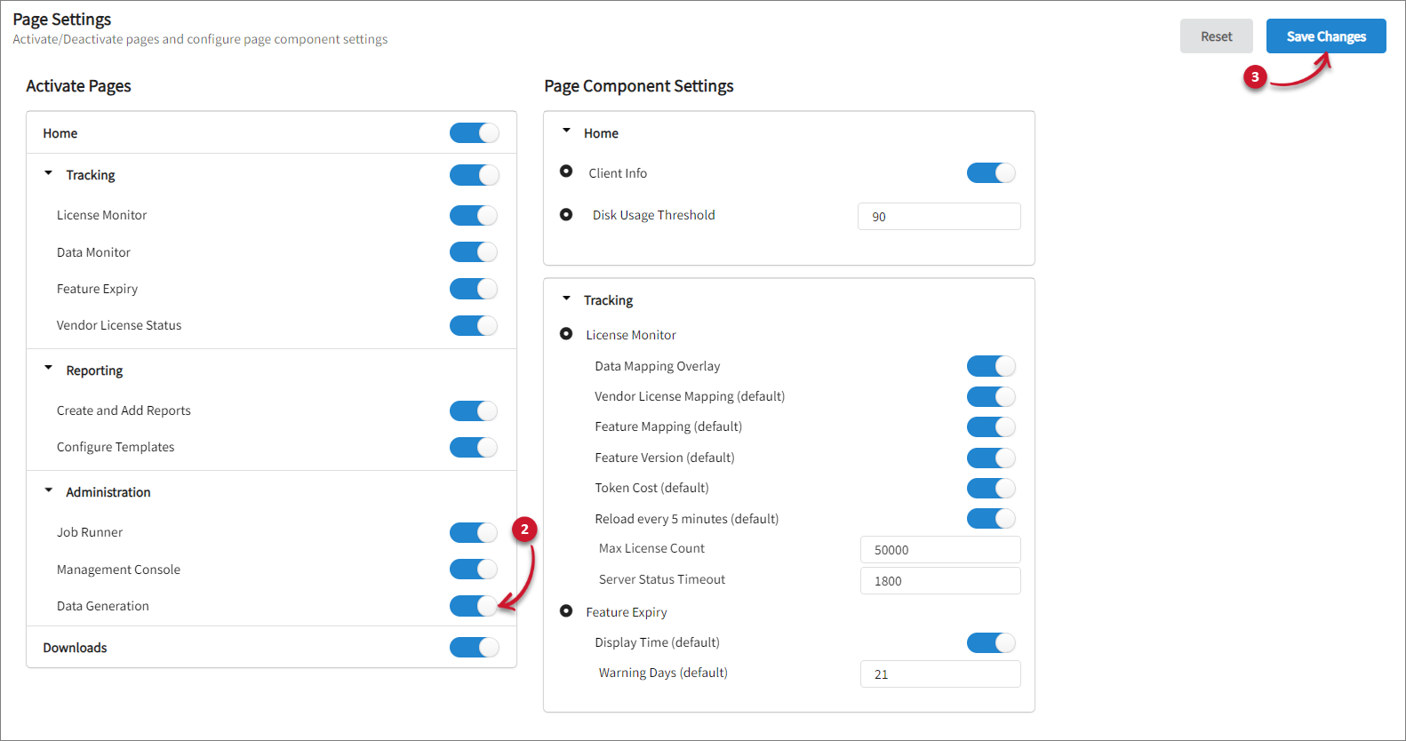 Activating the Data Generation Tab