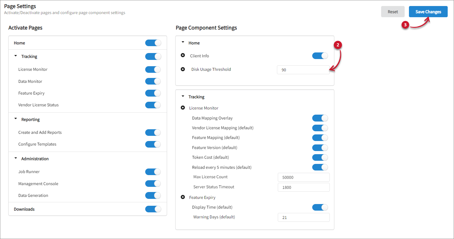 Setting the Disk Usage Threshold