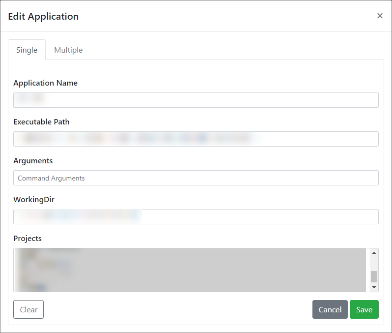 Edit Applications