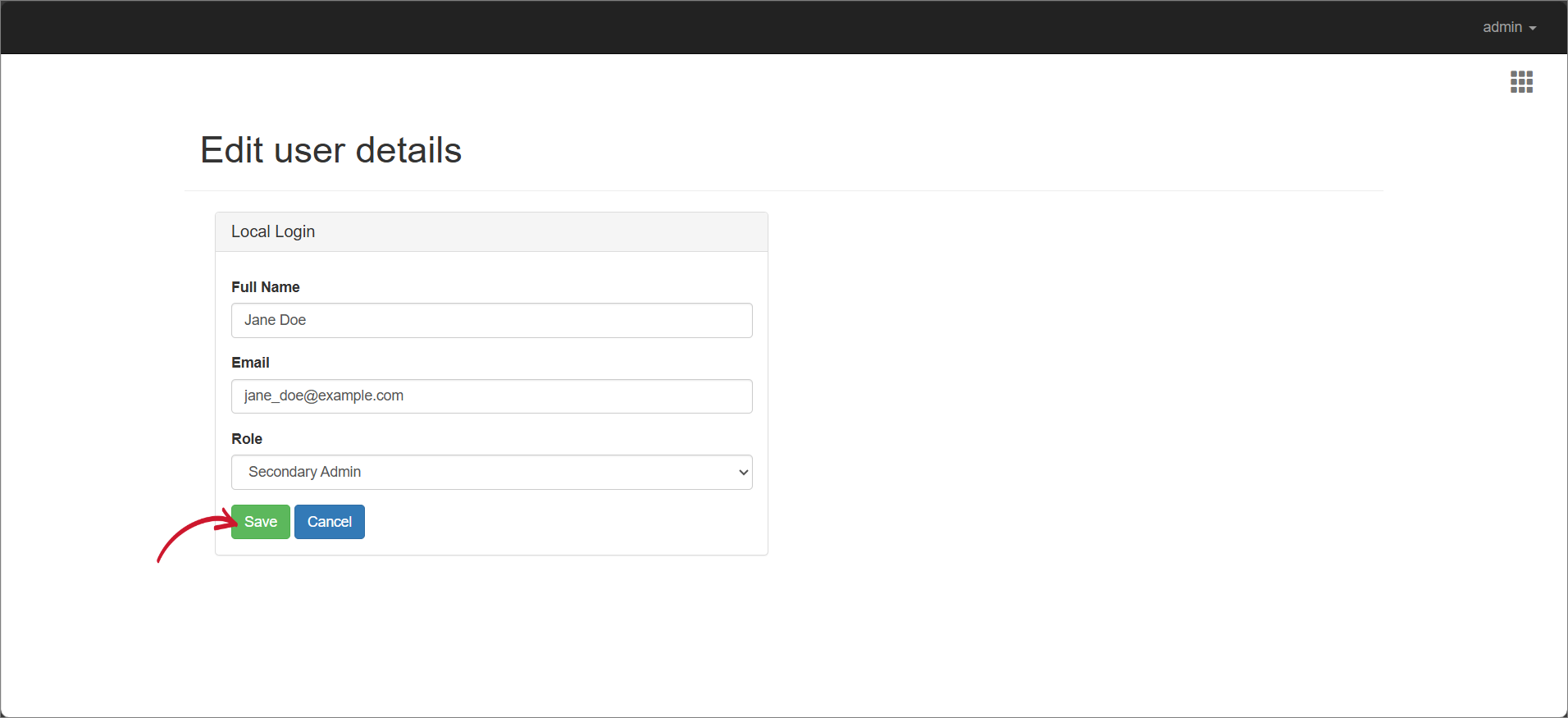 Updating the User Details
