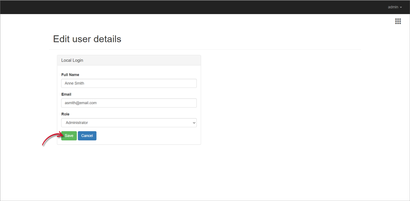 Updating the User Details