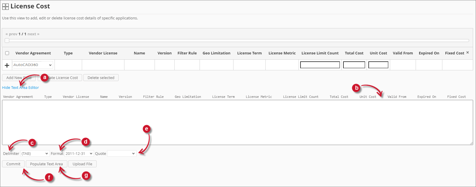 Text Area Editor Details
