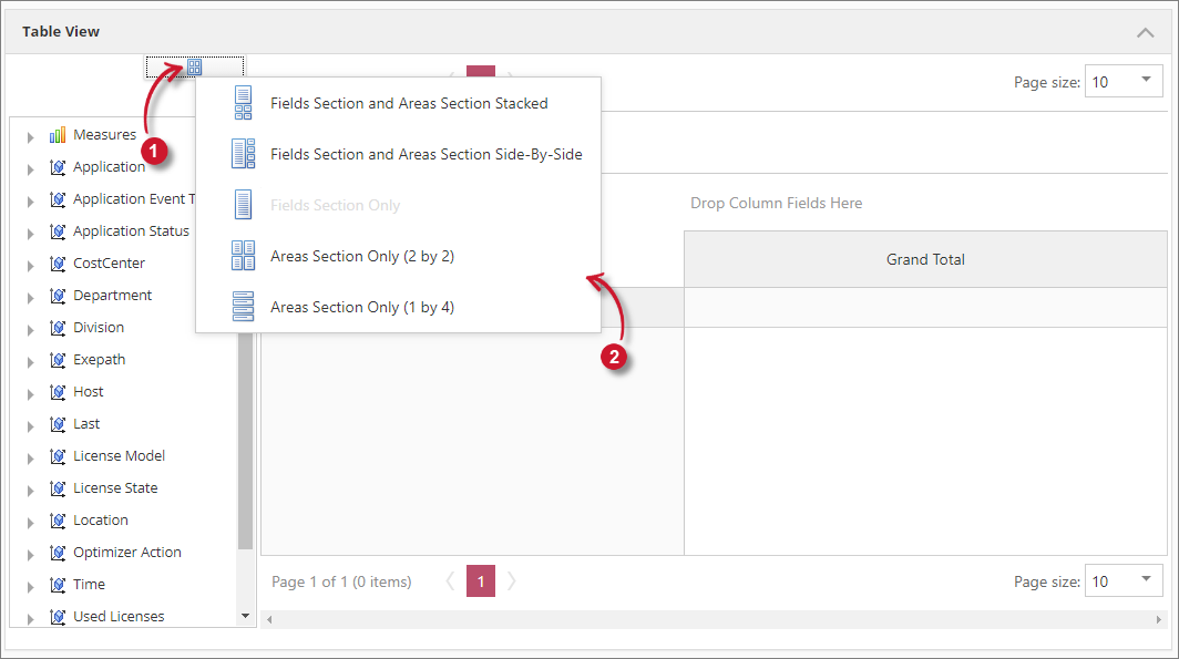  Interactive  Table Field List
