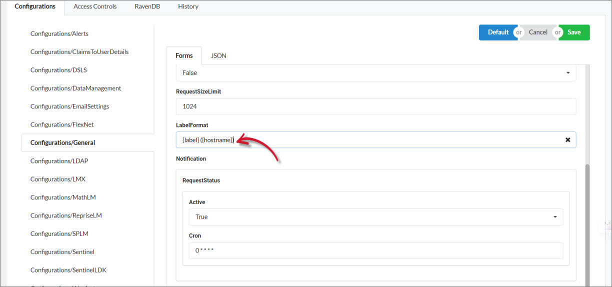 Forms Sub-tab