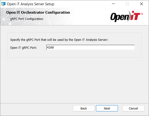 gRPC Port Configuration