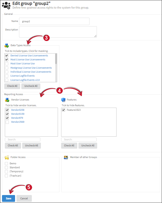 Hiding Vendor Licenses and Features from Groups