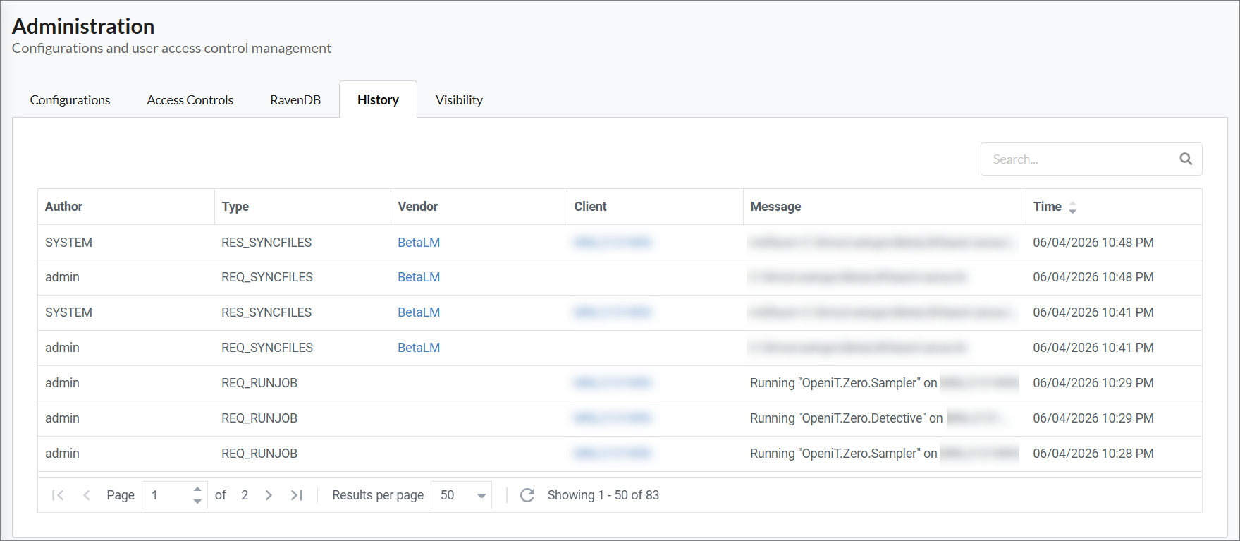 History Tab