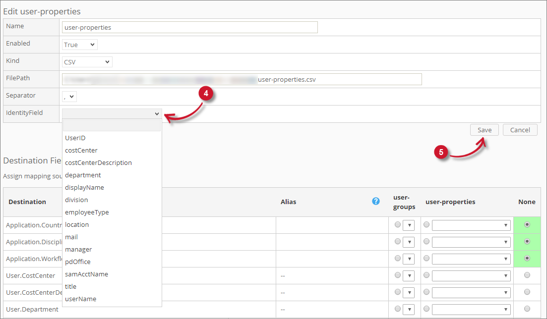 Save Identity Mapping Source - CSV