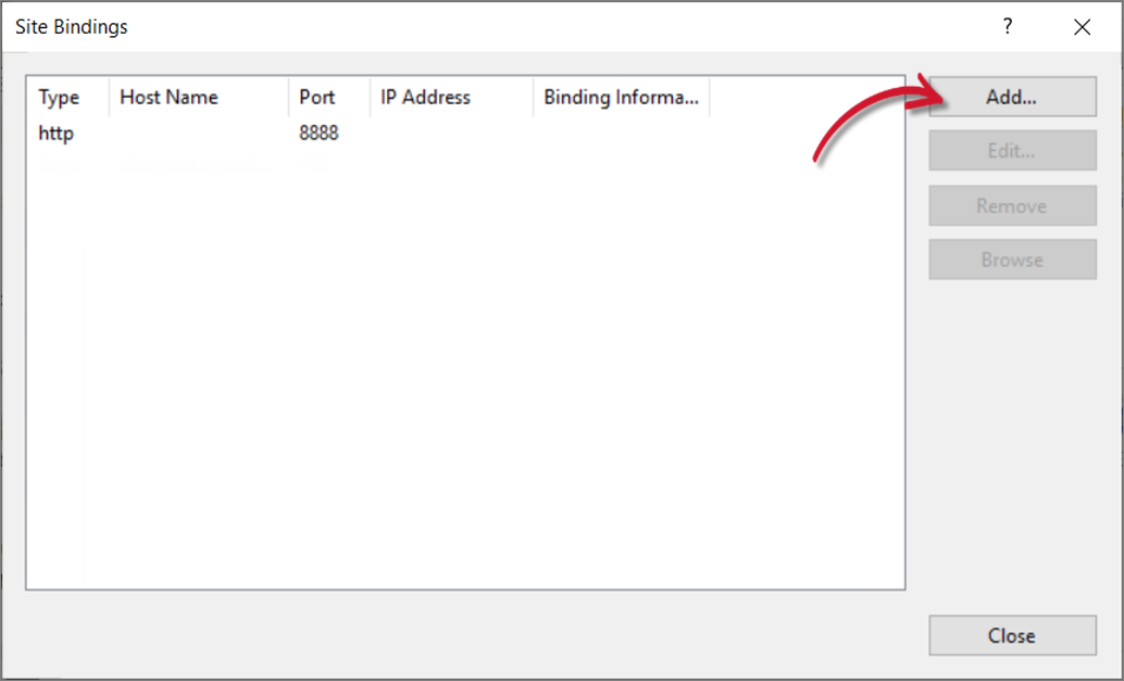 IIS: Site Bindings